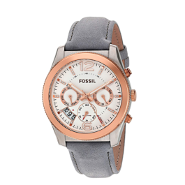 Uhrenarmband Fossil ES4081 Leder Grau 20mm